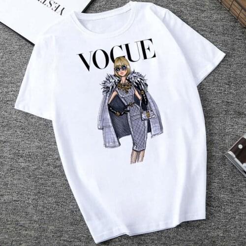 Fashion Cartoon Printed T Shirt Summer Style Women T-Shirt Funny Harajuku Short Sleeve Casual Tees Lovely Tops Female Tee Femme