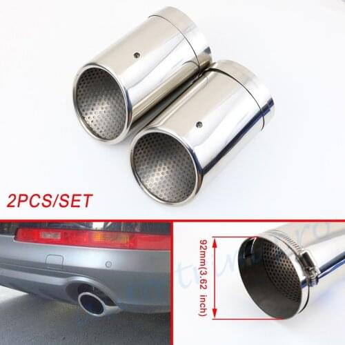 2pcs Tailpipe Cover Trim For Audi Q7 A8 3.0T Chrome Rear Muffler Tail Exhaust Tip Pipe Accessories