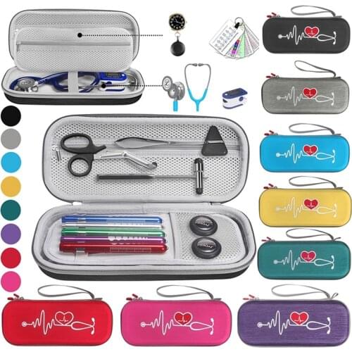 2021 Newest Hard EVA Portable Stethoscope Carrying Case Storage Box Shell for 3M Littmann III Stethoscope Medical Organizer Bag