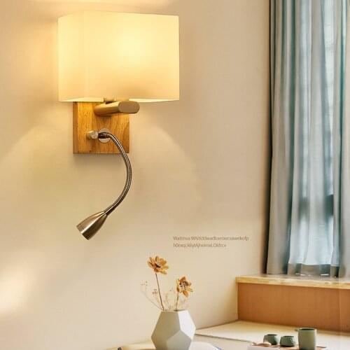 Simple Wall Lamp Sconce Lighting Modern Wood Hotel Corridor Living Room Retro Home Decoration Creative Classical LED Table Lamps