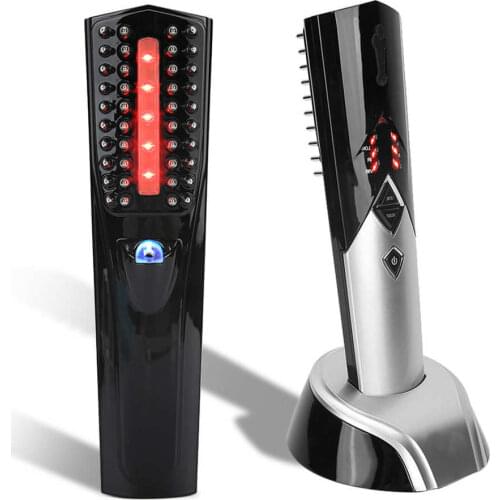 Household Infrared Hair Growth Comb Adjustable Laser Scalp Vibration Massage Comb with Base Hair Nourishing Comb
