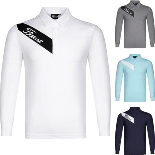 Spring 2020 golf clothing mens long sleeve breathable quick drying outdoor sports polo shirt leisure fashion splicing