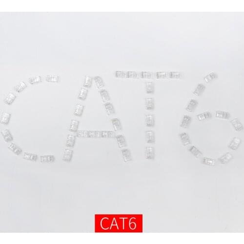 50PCS RJ45 Net Network Cables Modular Plug Cat6 Connector 8P8C utp Unshielded Modular Rj45 Plug Terminals Gold Plated