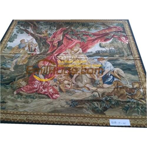 Hand Woven Pictorial French Aubusson Wool Exquisite Runner Room Navajo Tribal Halloween Decoration