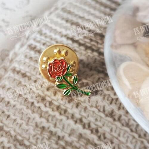 Wholesale Masonic Lapel Pins Badge Mason Freemason LPM061 rose Flower 0.6*1.4cm
