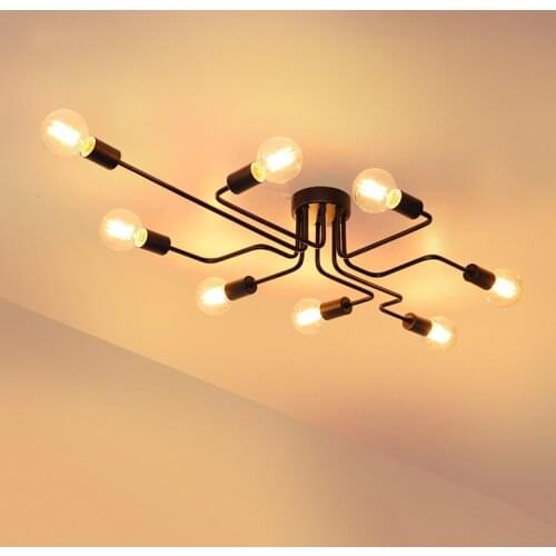 Modern study Korean restaurant decoration personality bedroom clothing store iron ceiling lamp