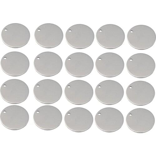 Wedding Hanging Decors Metal Circle Blank Coin Engraving Pendant Stamping Charms Tags 20pcs Holiday Wedding Embellishments