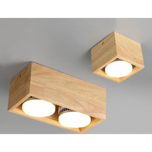 Thrisdar Adjustable Wooden LED Ceiling Light 9W 18W Surface Mounted LED Downlight spotlight Bedroom Kitchen Corridor Downlight