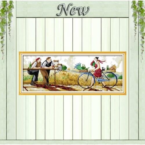 Fat men and woman decor painting counted print on canvas DMC 11CT 14CT Chinese Cross Stitch kits needlework Sets embroidery