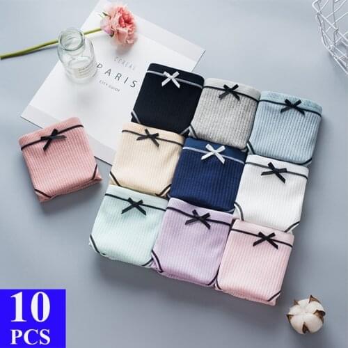 10 Pcs/lot Cotton Panties Underwear Women Lace Panties Women Lingerie Femme Sexy Floral Underpants Girl Stangas Briefs Bragas