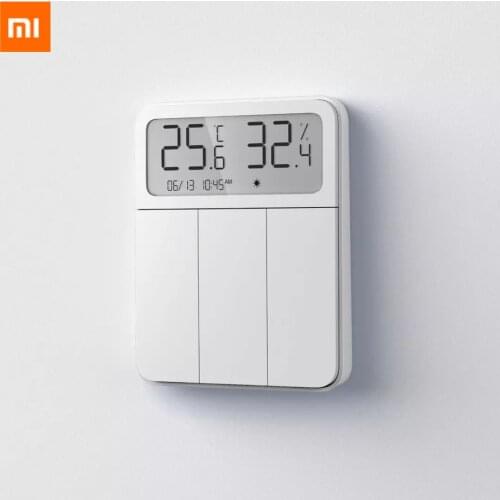 Xiaomi Mijia Screen Display Switch Smart Wall Switch Light Remote Control Wireless 3 Key Switchs with temperature and humidity