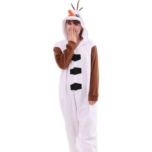Olaf Snowbaby Onesies Unisex Sleepsuit Adult Pajamas Cosplay Costumes Sleepwear Jumpsuit Halloween Christmas Party Clothing