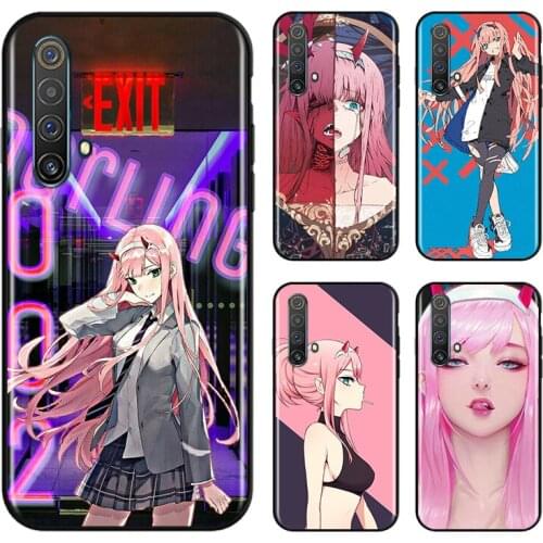 Zero two fanart cute For OPPO Find X3 X2 K5 K3 R17 R15 R9S F19 F15 F11 F9 F7 F5 Neo lite Pro Black Soft Phone Case
