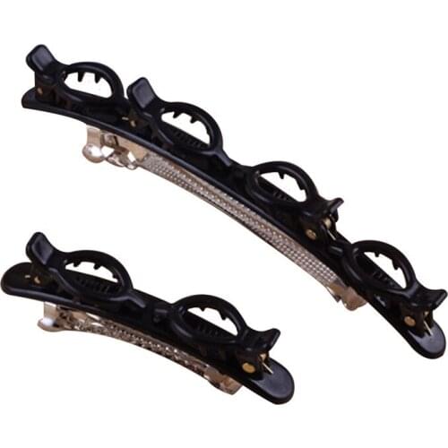 Female Hair Clip, Solid Color Leaf Hair Clip Hairpin Hair Accessories for Girls, Black/Coffee