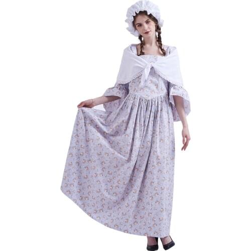 Historical Carnival Costumes Women Victorian Pioneer Pilgrim Civil War Colonial Dresses
