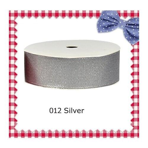 1" inch (25mm) Silver Purl Silver grosgrain ribbons