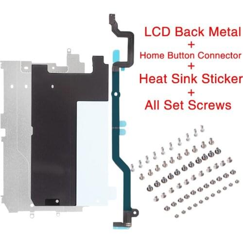 1set LCD Screen Back Metal Plate Holder +Heat Sink Sticker +Home Button Mainboard Connector For iPhone 6 Plus With Full Screws