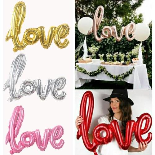 1PC 108 CM Big Size Rose Gold Red Love Letter Foil Balloons Wedding Room Anniversary Decoration Party Inflatable Balls Balloon