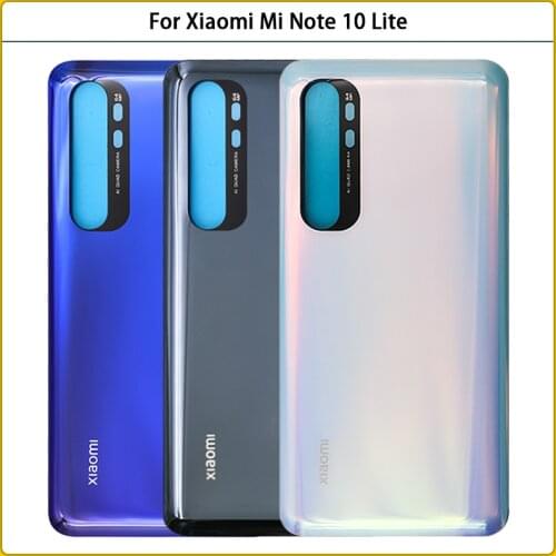10PCS New For Xiaomi Mi Note 10 Lite Battery Back Cover Rear Door 3D Glass Panel Mi Note10 Lite Housing Case Glass Replace
