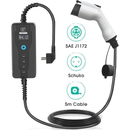 16A Type1 Evse j1772 Portable Car Charger Electric Vehicle Ev Charging Station