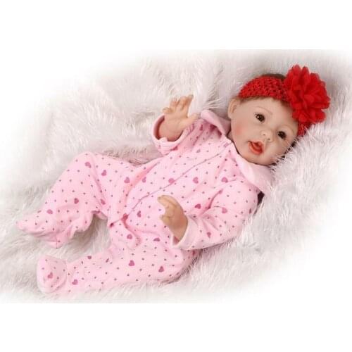 22inch Rebirth Baby Doll Silky Cute Pink Simulation Baby Girl Doll Girl Toys Toddler Toys Baby Dolls
