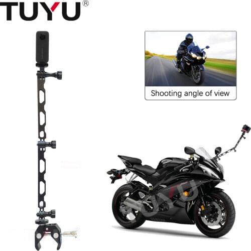 TUYU Motorcycle Bicycle Ride Shooting Aluminum Alloy Selfie Monopod for Insta360 go 2 One R X2 GoPro Hero 9 Camera Accessories