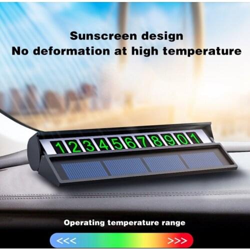 Car Temporary Parking Card Car hidden phone sticker Number Card auto-styling Solar Luminous Car Accessories Stickers