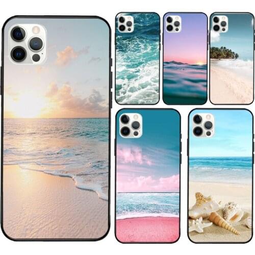 Summer Beach Ocean Waves Silicone Case For Apple iPhone 11 Pro Max XS XR X 8 7 Plus SE 2020 12 Pro Max Back Cover