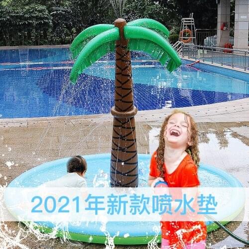Childrens Water Spray Pad Inflatable Coconut Tree Water Spray Toy PVC Summer Lawn Water Pad Beach Toy Water Games Family Toys