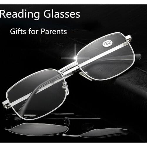 Elegant All-alloy Frame Reading Glasses with Resin Lenses Comfortable Lightweight Transparent Men and Women Reading Glasses