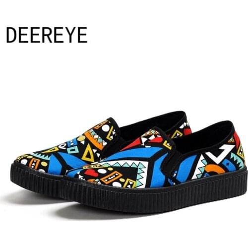 New Individual Fashion Flat Canvas Unisex Graffiti Espadrilles Linen Boat Loafers Fishermen Breathable Vulcanized Student Shoes