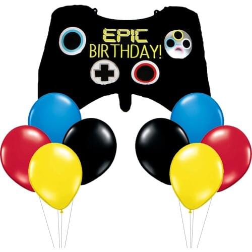 Big Black Gamepad Boy Inflate Toy Video Game Controller Foil Balloon Happy Birthday Decoration Game Match Props Gaming Tool Ball