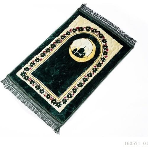 Thicken Cashmere Muslim Prayer Mat High-end Chenille Worship Carpet 110*70cm Islamic Musallah Rugs Arab Anti-slip Mat