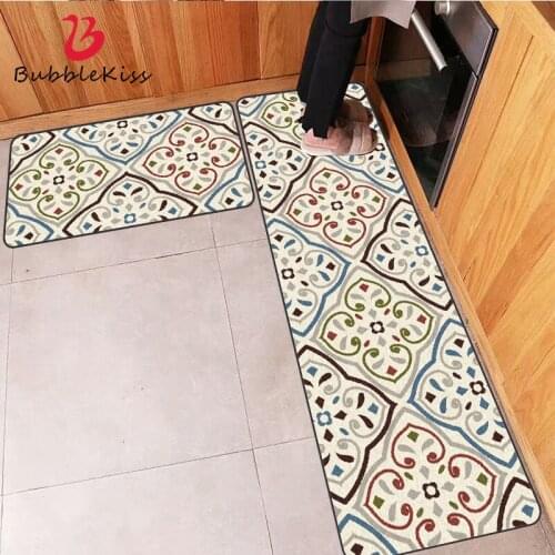 Bubble Kiss Nordic Printed Kitchen Mat Absorption Dirty-proof Long Hallway Doormat Floor Mat Non-slip Water Bathroom Decor Mat