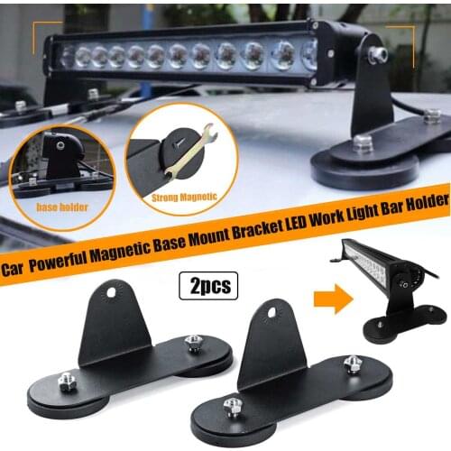 2pcs Mount Bracket Holder Roof LED Light Bar for Offroad Car Light Base Holder with Strong Magnetic Punching-free