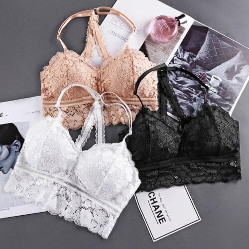 Lace Lingerie Wireless Sexy Bra For Women Padded Beauty Back Push Up Bralette Female Brassiere Soft Backless Bras Underwear