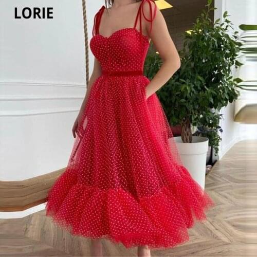 LORIE Tulle Sweetheart Robe De Soirée De Mariage Prom Dress Tea-Length Decorative Straps Robes De Cocktail Formal Party Gowns