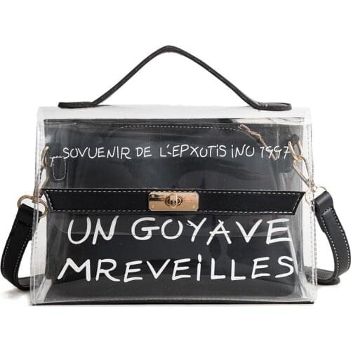 Fashion Lady Women Handbags Transparent Bag Clear PVC Jelly Small Tote Messenger Bags Female Crossbody Shoulder Bag travel bags