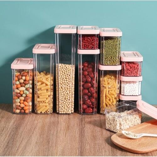 Cheap and Durable 500-800ml Kitchen Refrigerator Storage Box Stackable Tank Snack Nut Milk Powder Coffee Bean Food Storage Box