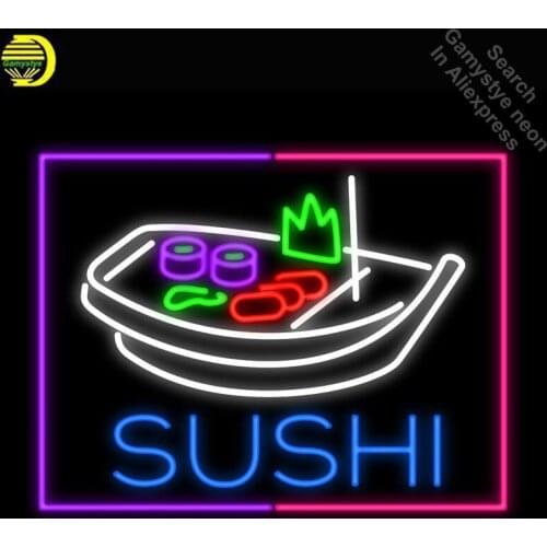 Sushi Boat Neon Signs Cleveland Handcrafted Custom Restaurant Neon Bulb Beer Bar Pub Iconic Sign Commercial Light Super Bright
