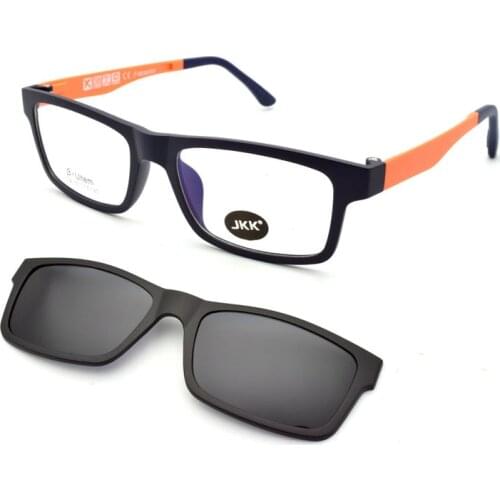 Full Frame Male And Female Myopia Glasses Magnet Clip Small Size Eyeglasses 50 Sand Black Polarizing Sunglasses JKK104