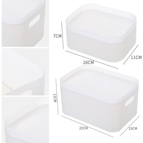2 Sizes Plastic Storage Baskets Boxes Trays Kitchen Bed Multi-purpose Basket Student Desktop Snack Storage Household Box