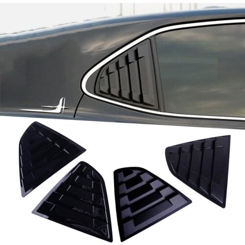 DWCX Plastic Car Rear Window Louver Sun Shade Vent Cover Cap Black Fit for Toyota Camry Sedan 2018 2019