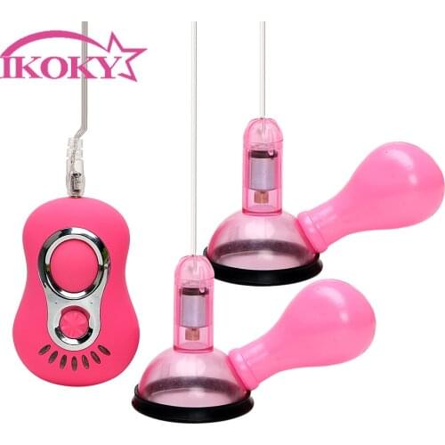IKOKY Sex Product Nipple Pump Massager Breast Clitoris Stimulator 7 Vibrator Speed Sex Toys for Women Vibrating Nipple Sucker