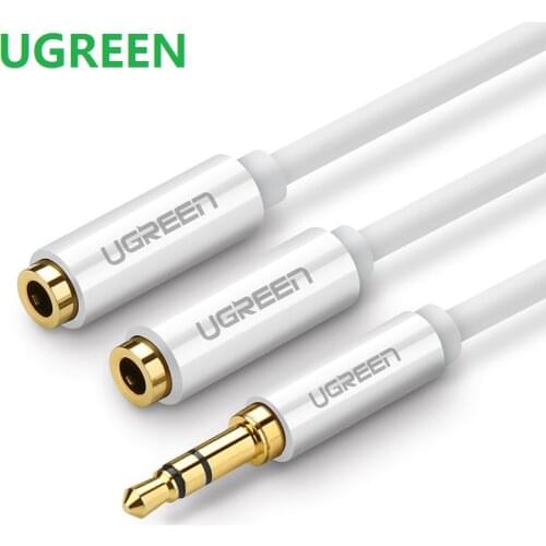 UGREEN Headphone splitter is divided into two audio lines 1 / 2 double couple headphone adapter Converter Sharing Line