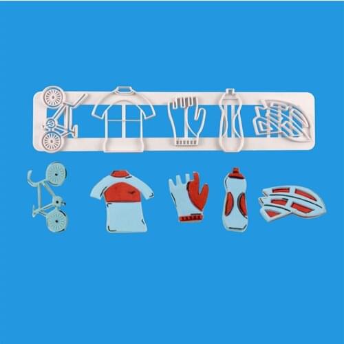 DIY Cookie Cutter Bicycle Plastic Biscuit Knife Baking Fruit Cake Kitchen Tools Mold Fondant Cake Decorating Cookie Cutter