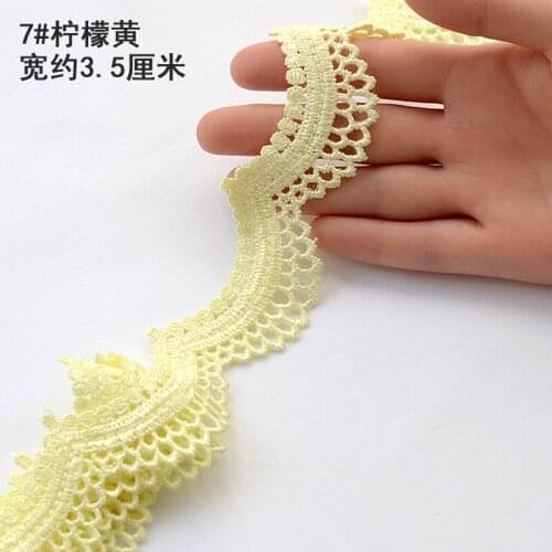 Latest Guipure Lace Cotton Yellow Lace Trim Sarees Wedding Lace Fabric Hollow Bridal Ribbon Trimmings For Clothing encajes LX37