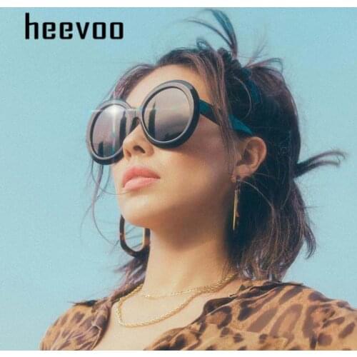 Round Oversized Sunglasses Women Retro Brand Designer Black Big Frame Sun Glasses For Female Circle Gradient Sunglass de sol