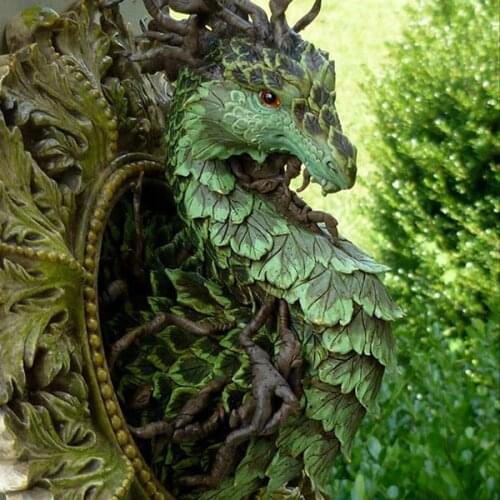 Forest Dragon Resin Statues Wall Decor for Home Indoor and Outdoor Garden Decoration Patio Porch for Dragon Lovers jardin