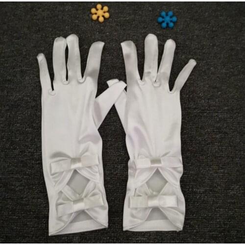 Bride wedding gloves lace white bow knot wedding gloves red wedding wedding gloves short satin gloves